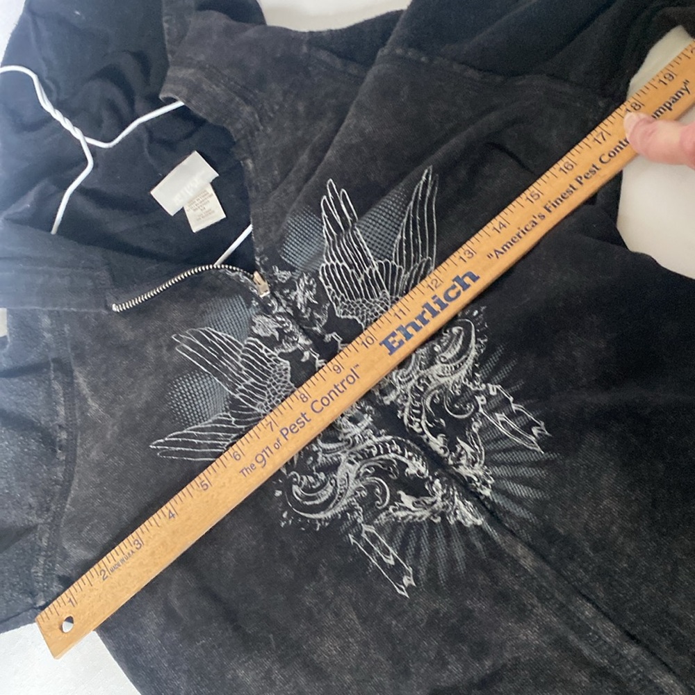 Vintage Miken Black Hoodie With Angel Wings - image 5
